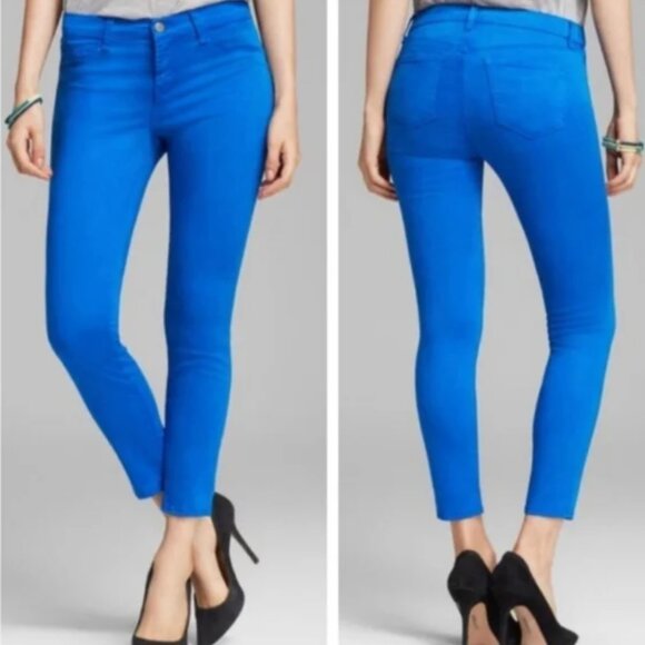 J Brand cobalt blue cuffed jegging ankle jean pant 24 - Picture 1 of 6